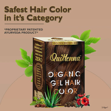 QuikHenna Organic Gel Hair Color 210 Gm - 4G Golden Brown - BuyPureNaturals