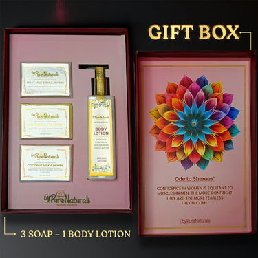 byPureNaturals Skin & Body Care Gift Box (Handmade Soaps & Body Lotion Combo Pack) - BuyPureNaturals