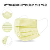byPureNaturals Non Wooven Unisex 3 Ply Protective Disposable Face Mask with Nose Clip (Pack of 10, Yellow) - BuyPureNaturals