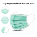 byPureNaturals Non Wooven Unisex 3 Ply Protective Disposable Face Mask with Nose Clip (Pack of 10, Green) - BuyPureNaturals