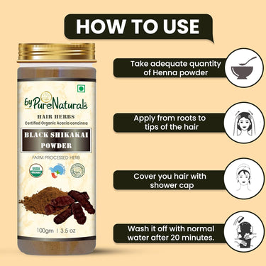 byPureNaturals 100% Organic Black Shikakai Powder- 100 Gm - BuyPureNaturals