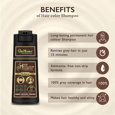 QH+ QuikHenna EVARA Organic Gel Hair Colour Shampoo- 200ml- 3N Dark Brown - BuyPureNaturals