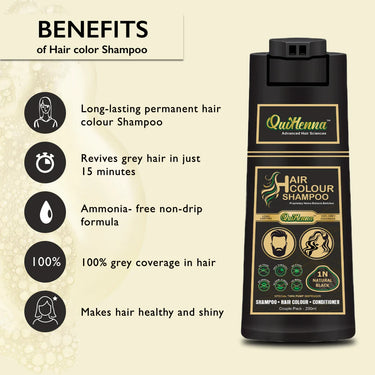 QH+ QuikHenna EVARA Organic Gel Hair Colour Shampoo- 200ml- 2N Soft Black - BuyPureNaturals