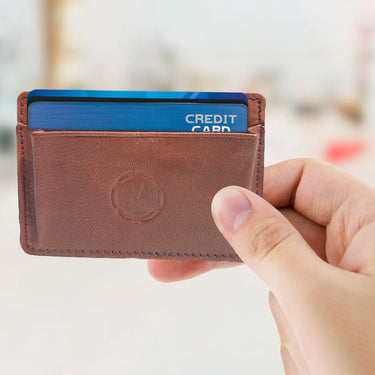 Daira - Twin Pocket Leather Card Holder - Cocoa Craft - BuyPureNaturals