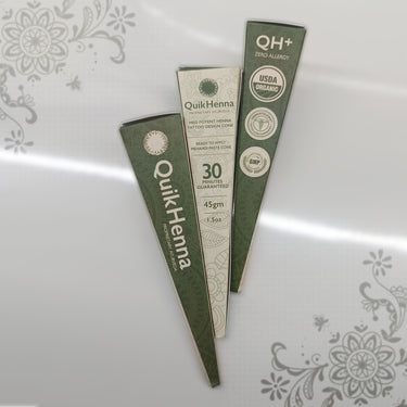 QH+ QuikHenna Med Potent Tattoo Design Cone | Natural Mehndi Cones - BuyPureNaturals