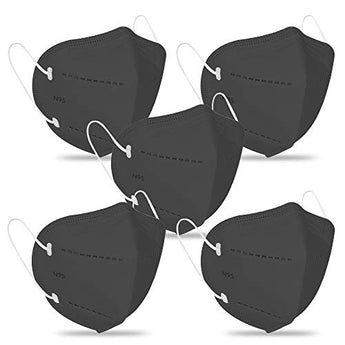 byPurenaturals N95 Black Face Med Mask With Ear ( Loop Pack of 5 ) melt blown febric  (M, Pack of 5) - BuyPureNaturals