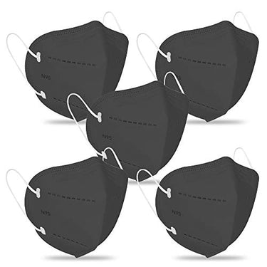 byPurenaturals N95 Black Face Med Mask With Ear ( Loop Pack of 5 ) melt blown febric  (M, Pack of 5) - BuyPureNaturals