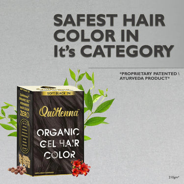 QuikHenna Organic Gel Hair Color 210 Gm -2N Soft Black - BuyPureNaturals