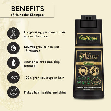 QH+ QuikHenna EVARA Organic Gel Hair Colour Shampoo- 400ml- 2N Soft Black - BuyPureNaturals