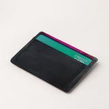 Daira - Twin Pocket Leather Card Holder - Ebony Black - BuyPureNaturals