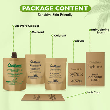 QH+ QuikHenna FLORA Organic Gel Double Use Hair Color- 70gm- 1N Natural Black - BuyPureNaturals