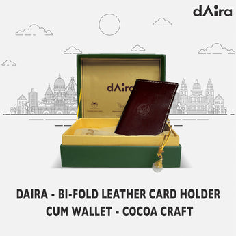 Daira - Bi-Fold Leather Card Holder Cum Wallet - Cocoa Craft