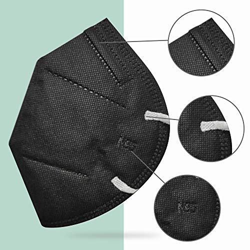 byPurenaturals N95 Black Face Med Mask With Ear ( Loop Pack of 5 ) melt blown febric  (M, Pack of 5) - BuyPureNaturals