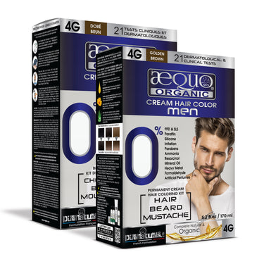 Aequo Organic Cream Hair Colour for Men- 170ml - 4G Golden Brown - BuyPureNaturals