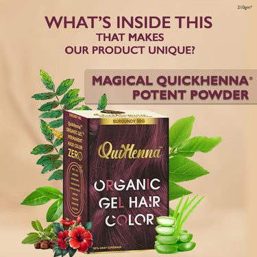 QuikHenna Organic Gel Hair Color 210 Gm - 9RG Burgundy - BuyPureNaturals