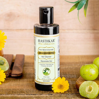 Hasthkar SLS & Paraben Free Amla & Bhringraj Hair Shampoo- 210ml - BuyPureNaturals