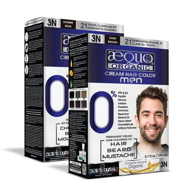 Aequo Organic Cream Hair Colour for Men- 170ml - 3N Dark Brown - BuyPureNaturals