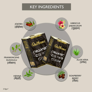 QuikHenna Organic Gel Hair Color 210 Gm - 1N Natural Black - BuyPureNaturals