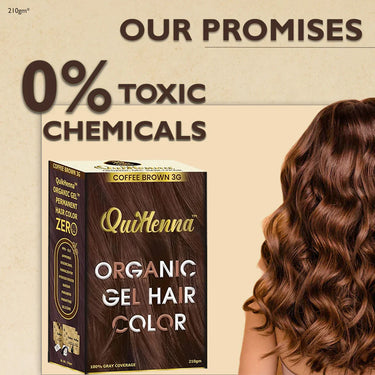 QuikHenna Organic Gel Hair Color 210 Gm - 3G Coffee Brown - BuyPureNaturals