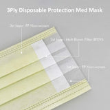 byPureNaturals Non Wooven Unisex 3 Ply Protective Disposable Face Mask with Nose Clip (Pack of 10, Yellow) - BuyPureNaturals