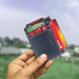 Daira - Credit Card Cum Currency Rfid Compact Wallet - Azure Blue - BuyPureNaturals