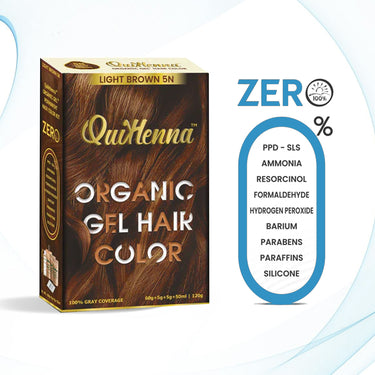 QuikHenna Organic Gel Hair Color 120 Gm - 5N Light Brown - BuyPureNaturals