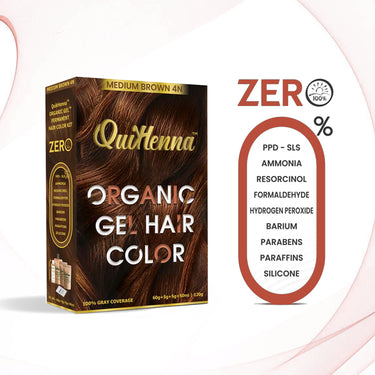 QuikHenna Organic Gel Hair Color 120 Gm - 4N Medium Brown - BuyPureNaturals