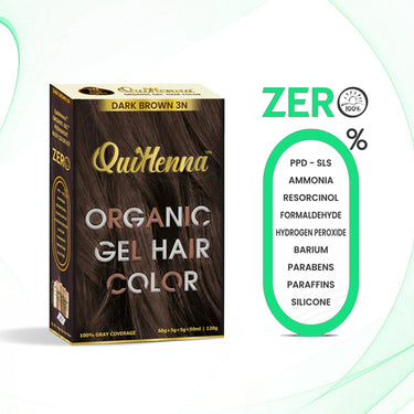 QuikHenna Organic Gel Hair Color 120 Gm -  3N Dark Brown - BuyPureNaturals