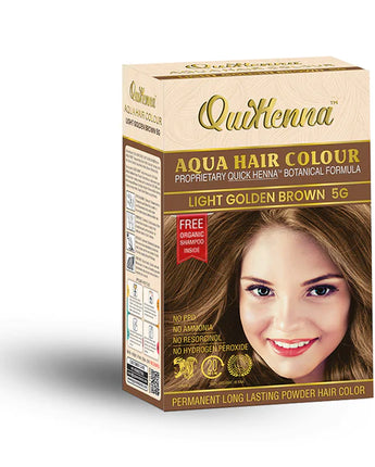 QuikHenna Aqua Safe Powder Hair Colour Light Golden Brown 5G