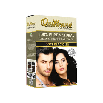 Quikhenna 100% Organic Powder Hair Color- 60 Gm- 2N Soft Black - BuyPureNaturals