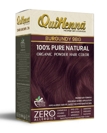 Quikhenna 100% Powder Organic Hair Color -  9BG Burgundy