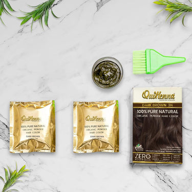 Quikhenna 100% Organic Powder Hair Color- 60 Gm- 3N Dark Brown - BuyPureNaturals
