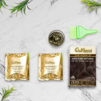 Quikhenna 100% Powder Organic Hair Color - 3N Dark Brown 60 GM