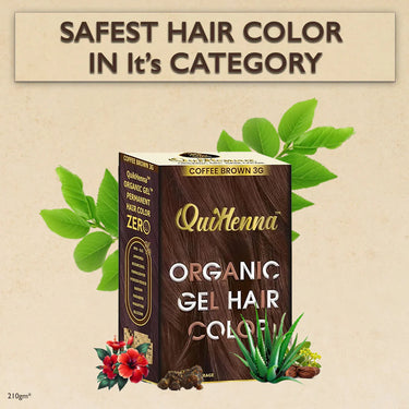QuikHenna Organic Gel Hair Color 210 Gm - 3G Coffee Brown - BuyPureNaturals