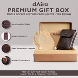 Daira - Single Pocket Leather Card Holder - Tan - BuyPureNaturals