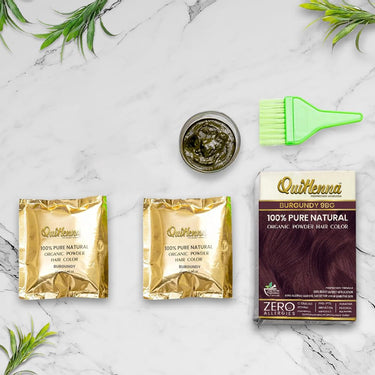 Quikhenna 100% Organic Powder Hair Colo- 60 Gm-  9BG Burgundy - BuyPureNaturals