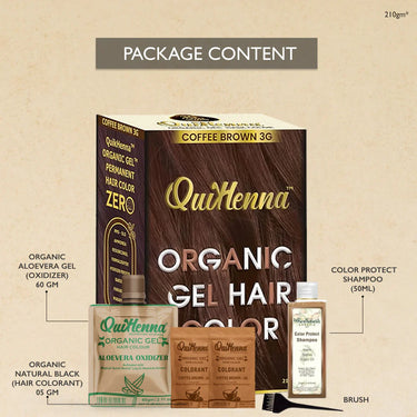 QuikHenna Organic Gel Hair Color 210 Gm - 3G Coffee Brown - BuyPureNaturals
