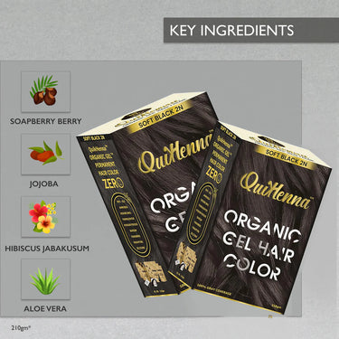 QuikHenna Organic Gel Hair Color 210 Gm -2N Soft Black - BuyPureNaturals