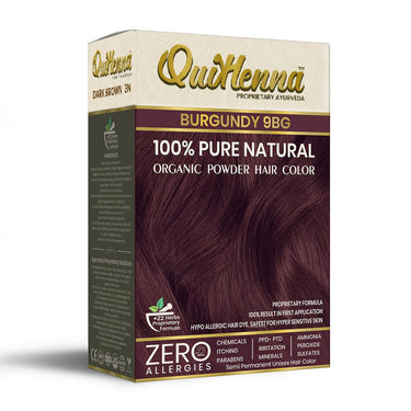 Quikhenna 100% Organic Powder Hair Colo- 60 Gm-  9BG Burgundy - BuyPureNaturals