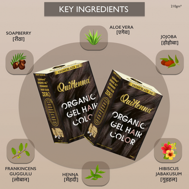 QuikHenna Organic Gel Hair Color 210 Gm - 2G Ebony Black - BuyPureNaturals
