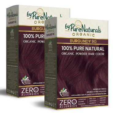 byPureNaturals 100% Organic Pure Natural Powder Hair Colour-120 Gm- 9BG Burgundy - BuyPureNaturals