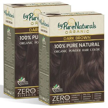 byPureNaturals 100% Organic Pure Natural Powder Hair Colour- 120 Gm- 3N Dark Brown - BuyPureNaturals