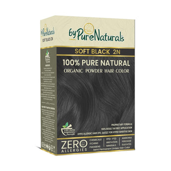 byPureNaturals 100% Organic Powder Soft Black Hair Color 60gm