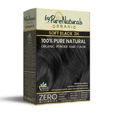 ByPureNaturals 100% Organic Pure Natural Powder Hair Colour- 120 Gm- 2N Soft Black - BuyPureNaturals