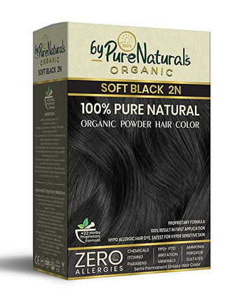 byPureNaturals 100% Pure Natural Powder Hair Colour Soft Black 2N