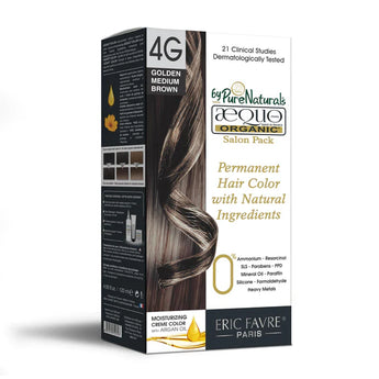 Aequo Organic Cream Hair Colour Salon Pack Golden Medium Brown 4G 120 ml