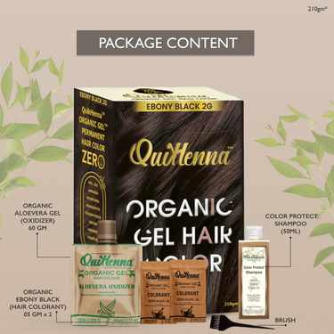 QuikHenna Organic Gel Hair Color 210 Gm - 2G Ebony Black - BuyPureNaturals
