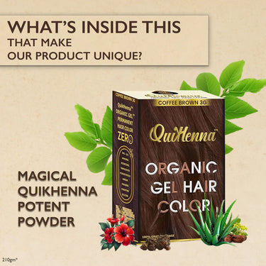 QuikHenna Organic Gel Hair Color 210 Gm - 3G Coffee Brown - BuyPureNaturals