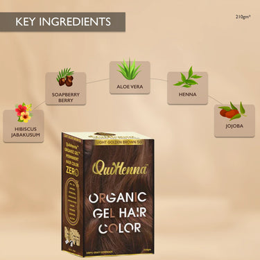 QuikHenna Organic Gel Hair Color 210 Gm - 5G Light Golden Brown - BuyPureNaturals
