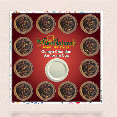 byPureNaturals Loban and Guggal Cow Dung Sambrani Cup for Pooja - 12pcs - BuyPureNaturals